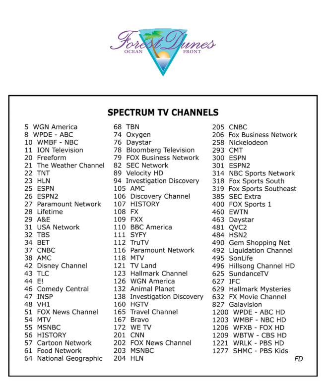 TV Guide - Forest Dunes