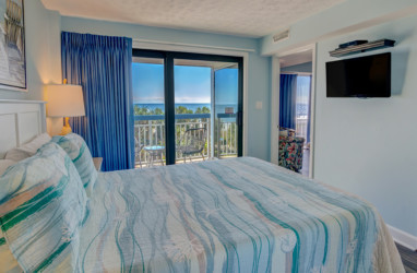 Bedroom in deluxe accommodations